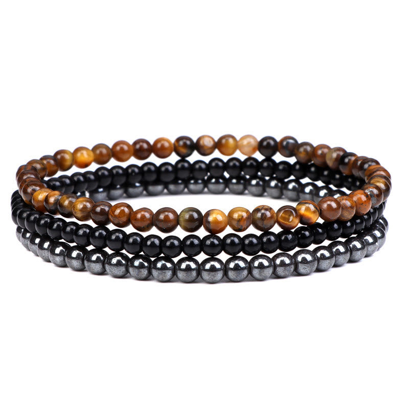3Pcs Natural Crystal Stone Inner Peace Spiritual Bracelet