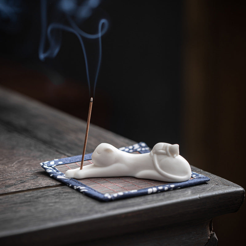 Handcrafted Ceramic Animal Figurine Incense Burner and Desktop Decoration