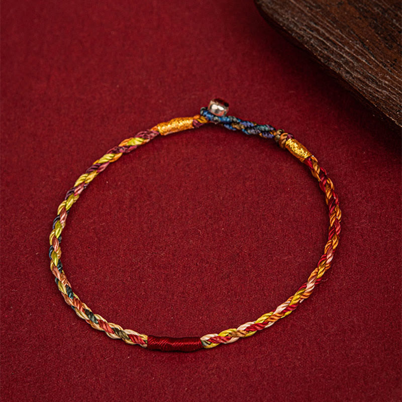 Handmade Five Elements Thread & Red String Braided Bracelet for Adults and Children