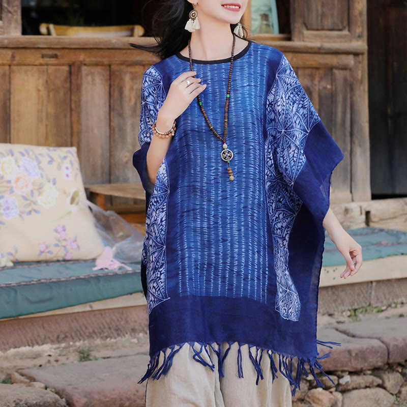 Batik Striped Cozy Travel Meditation Shawl Wrap