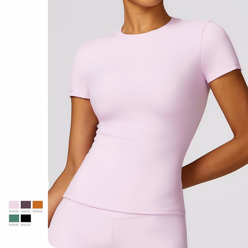 Women Short Sleeve T-Shirt Top High Waist Leggings Pants For Sports Yoga