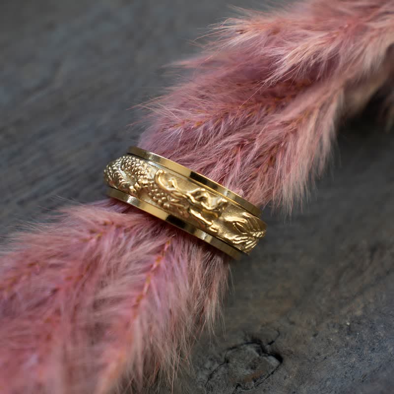 Dragon Titanium Steel Stimulation Rotatable Ring