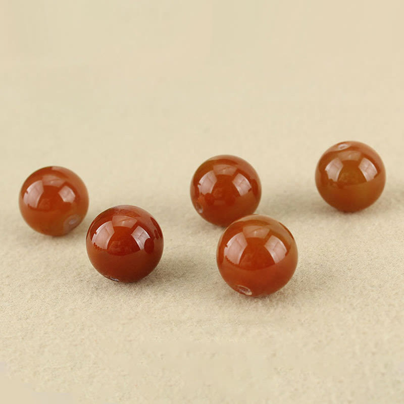 Red Agate Green Aventurine Green Bodhi Seed Bead Calm Leather Rope Necklace Pendant