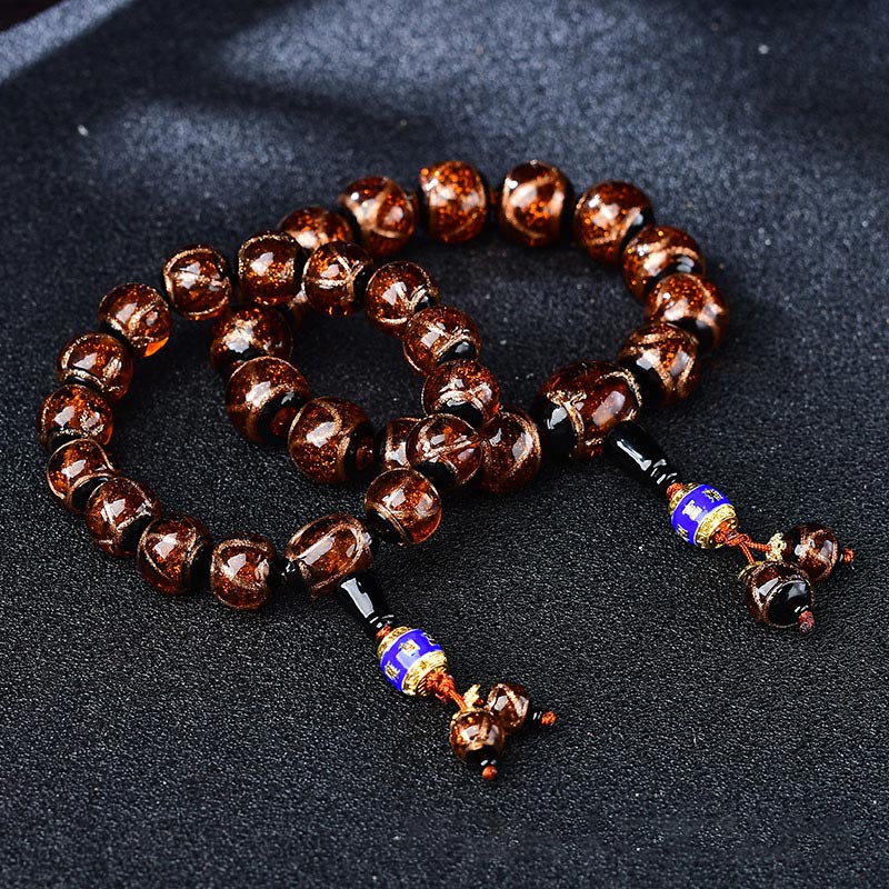 Tibetan Dragon Vein Agate Beaded Bracelet – 12mm & 14mm in Multi-Color Options