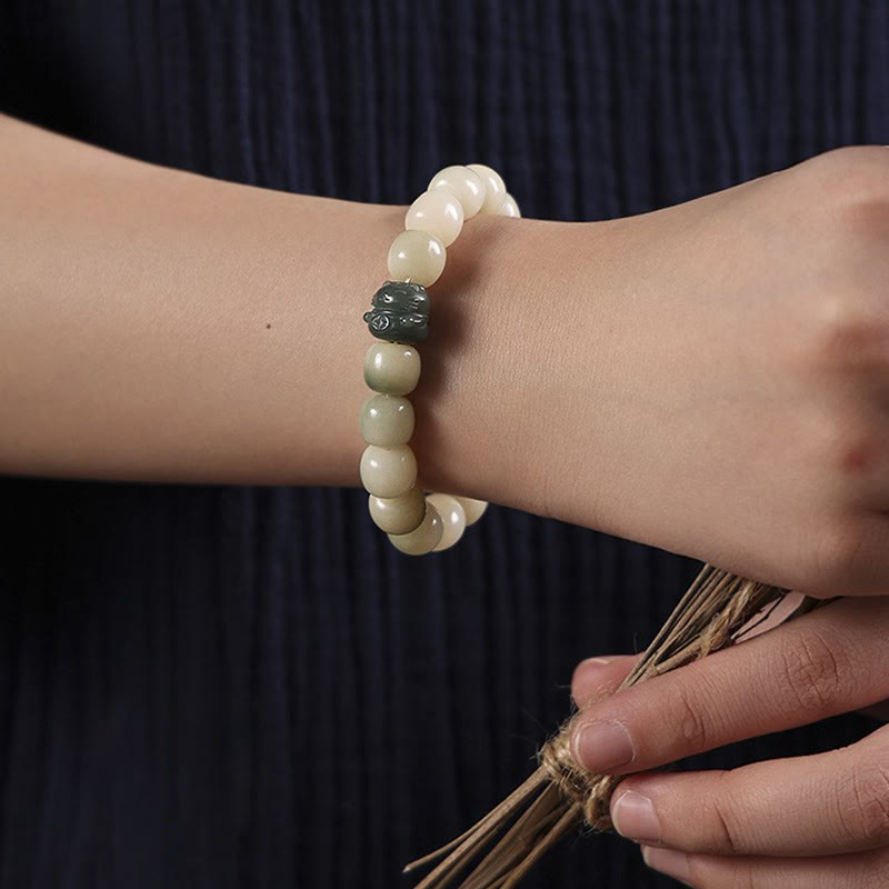 Lucky Cat Bodhi Seed Cat Paw Peace Bracelet