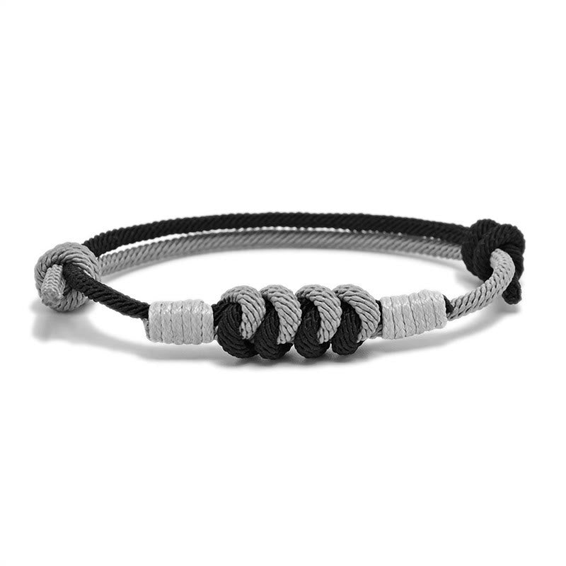 Minimalist Hand-Braided Copper Vajra Knot Red String Bracelet