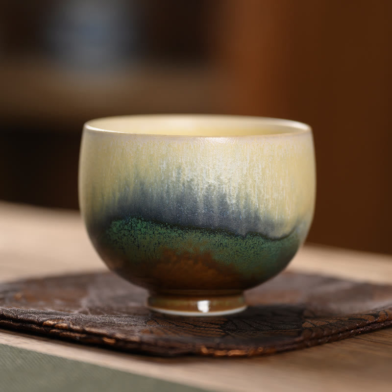 Vintage Furnace Transmutation Kiln Porcelain Teacup Kung Fu Tea Cup