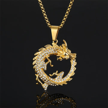 Chinese Zodiac Dragon Pattern Success Necklace Pendant