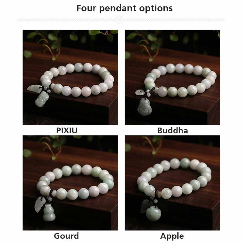 Natural Jade Pi Xiu Buddha Gourd Apple Success Bracelet