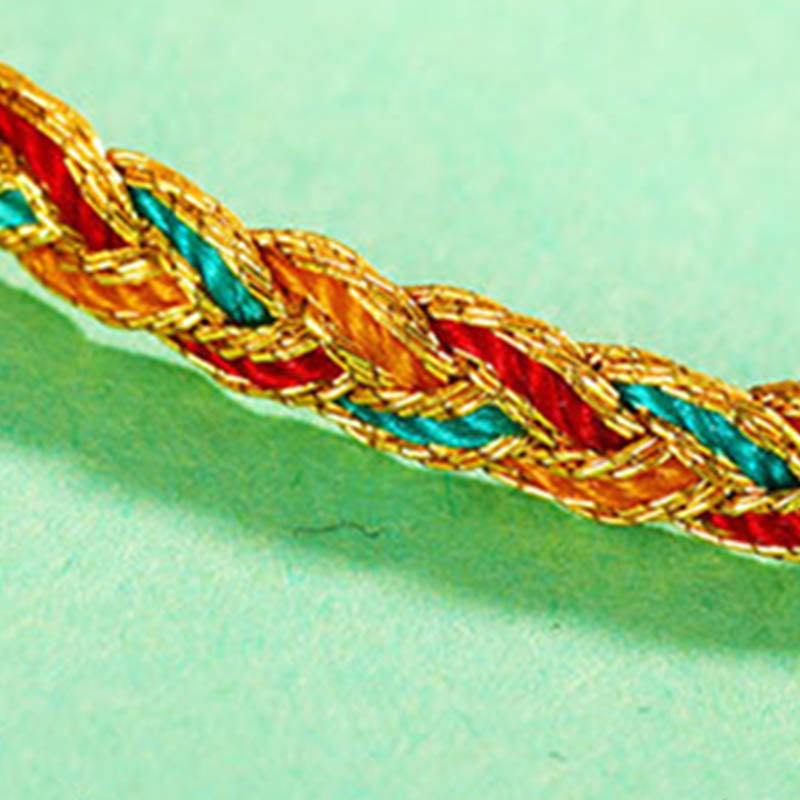 Handmade Multicolored Dragon Scale Pattern Braided String Bracelet