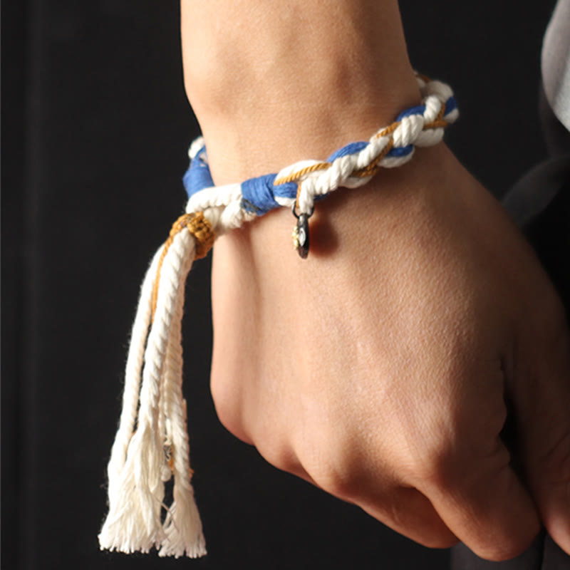 Tibet Zakiram Goddess of Wealth Thangka Handmade Luck Bracelet