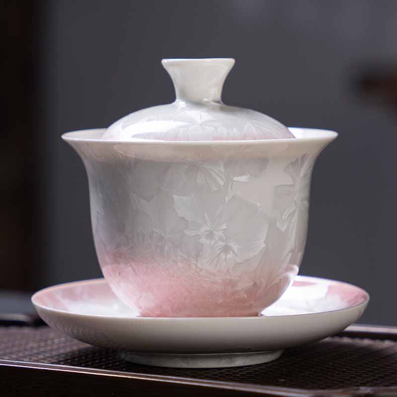Traditional Glaze Ceramic Gaiwan Sancai Teacup Kung Fu Tea Cup And Saucer With Lid 180ml