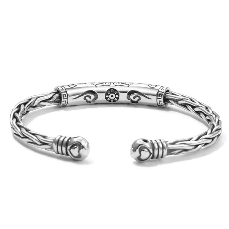 Tibet Om Mani Padme Hum Engraved Focus Cuff Bracelet Bangle