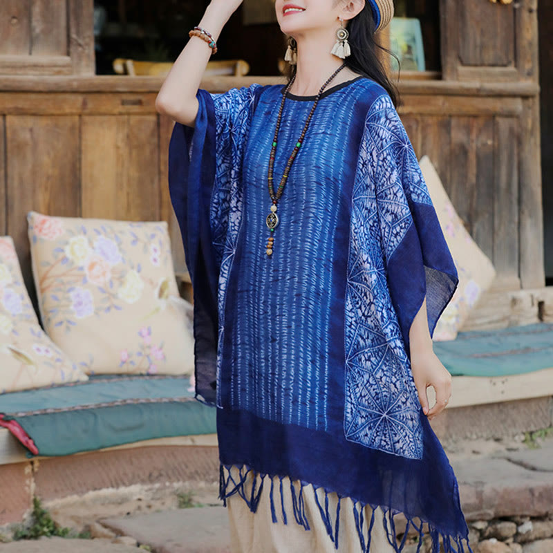 Batik Striped Cozy Travel Meditation Shawl Wrap