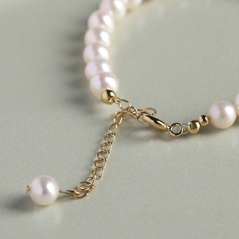 Natural Pearl Hetian Jade Happiness Healing Bead Bracelet