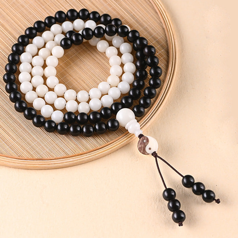 Ebony YinYang Protection Necklace Mala