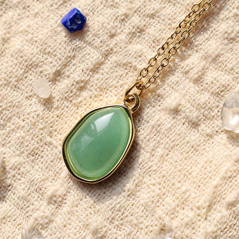 Natural Gemstone Blessing Pendant Necklace with Amethyst and Rose Quartz
