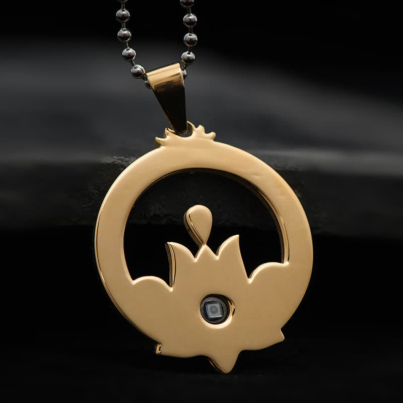 Lotus Titanium Steel Enlightenment Projection Shurangama Mantra Necklace Pendant