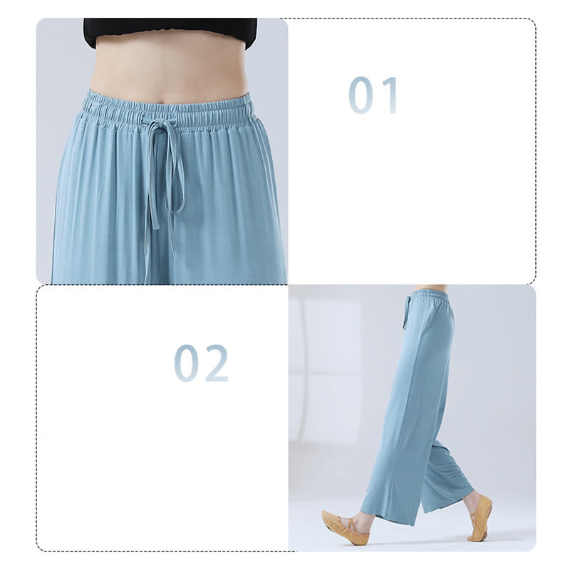 Soft Modal Flowing Wide-Leg Yoga Meditation Pants