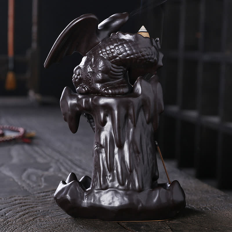 Nordic Dragon Ceramic Backflow Smoke Fountain Sandalwood Incense Burner