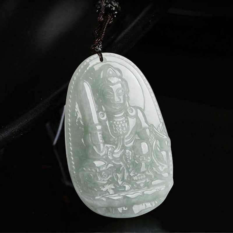 Chinese Zodiac Natal Buddha Jade Wealth Prosperity Necklace Pendant