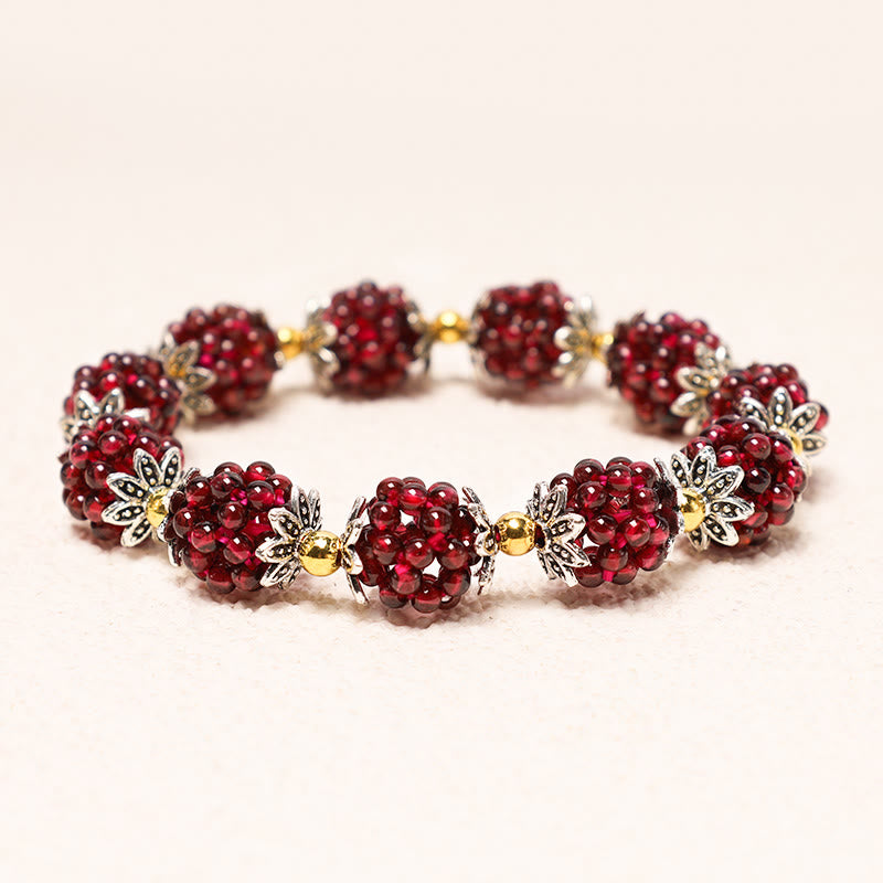 "All the best for Vitality and Passion" Garnet Bracelet Includes Gift Message Card