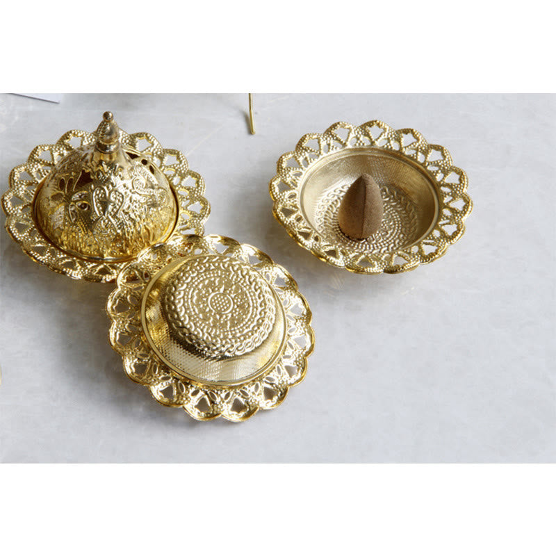 Tibetan Style Gold Mini Meditation Incense Burner
