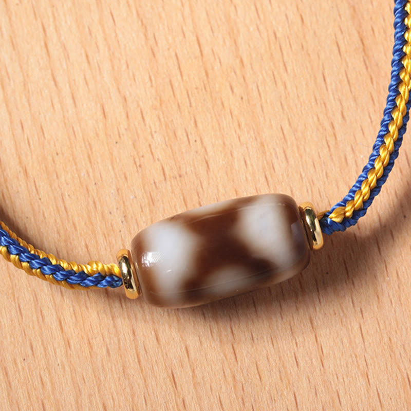 Tibetan Three-eyed Dzi Bead Luck Happiness Bracelet