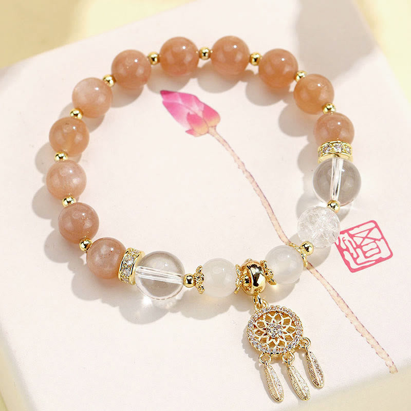 Dreamcatcher Natural Gemstone and Crystal Energy Anchor Bracelet