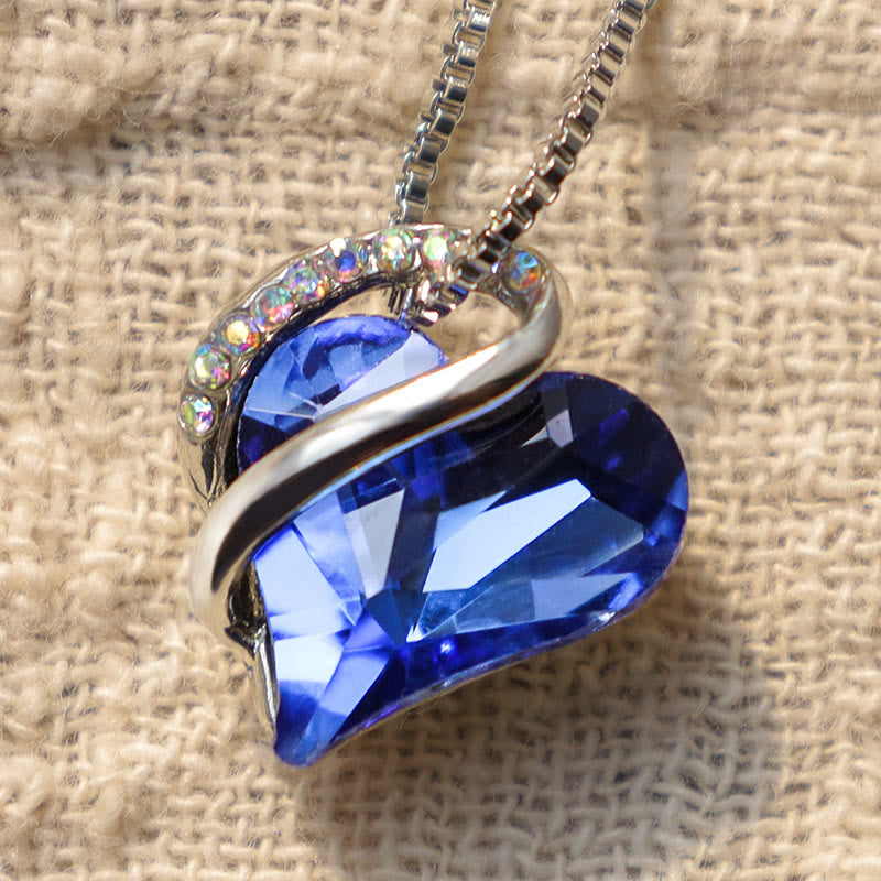 Love Heart Birthstone Healing Energy Necklace Pendant