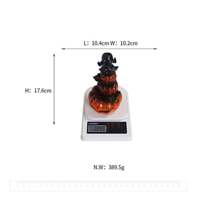 Atmospheric Halloween Pumpkin and Ghost Resin Backflow Smoke Fountain Incense Burner