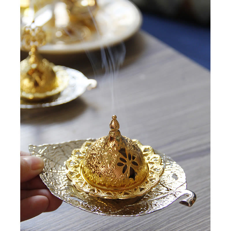 Tibetan Mini Leaf Meditation Incense Burner and Coaster