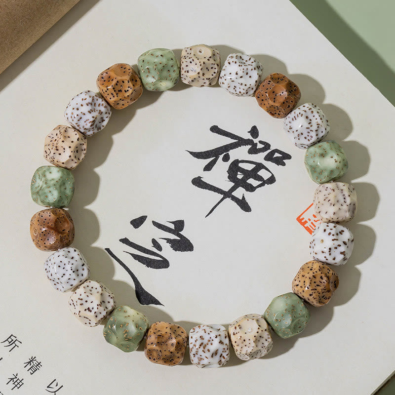 Natural Colorful Bodhi Seed Auspiciousness Wealth Bracelet