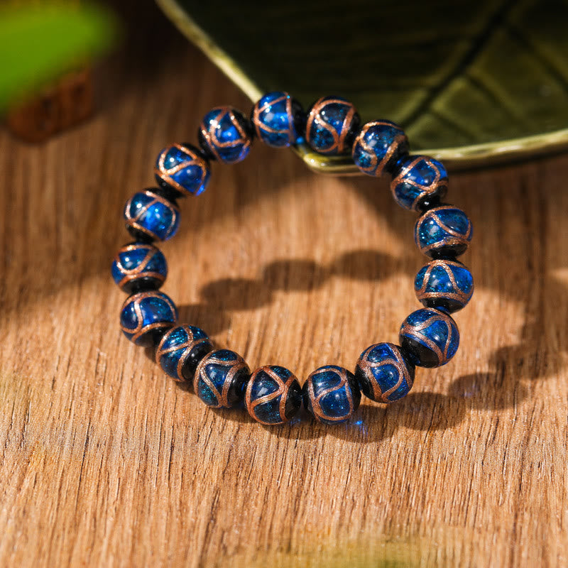 Tibetan Classic Liuli Glass Bead Luck Wealth Bracelet