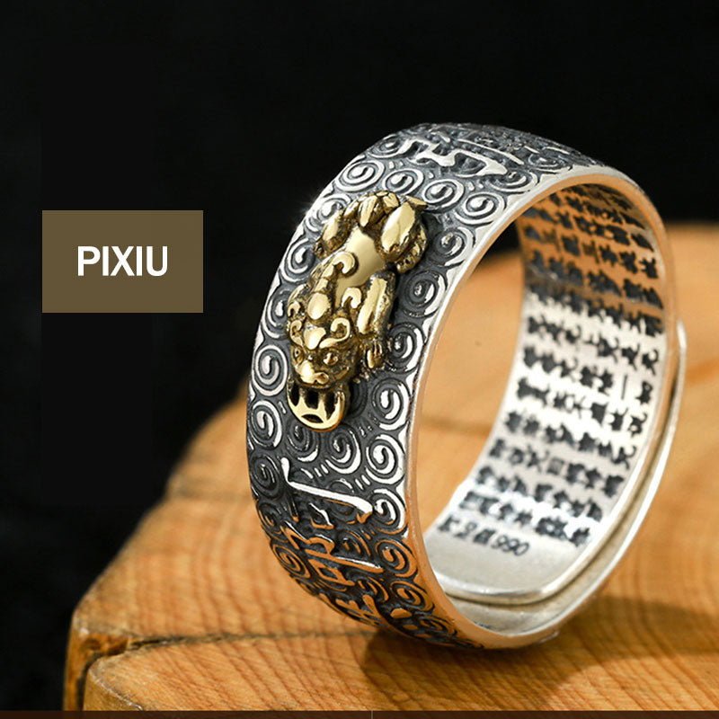 Chinese Zodiac Natal Buddha Wealth Luck Adjustable Ring