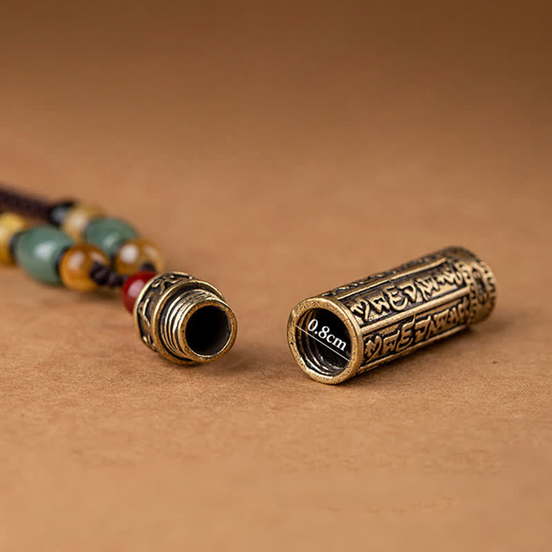 hop Tibet Om Mani Padme Hum Agate Shurangama Sutra Protection Necklace Pendant