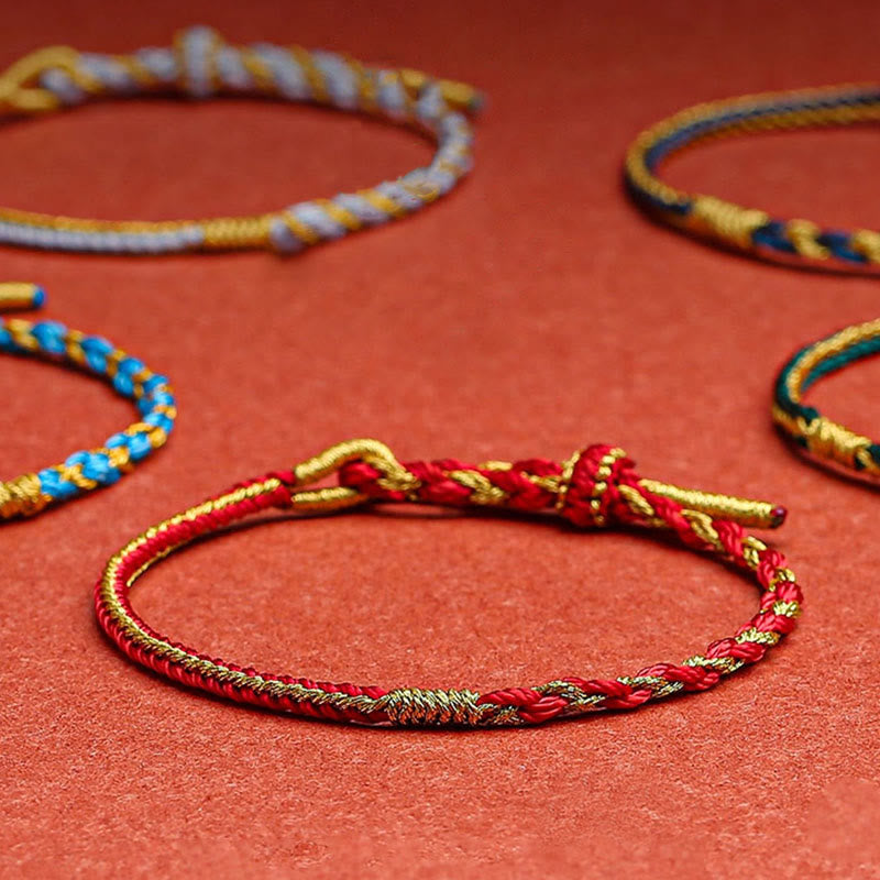 Handmade Chinese Zodiac Braided Red String Bracelet: Dragon Rabbit Rat Horse Rooster