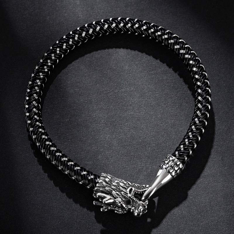 Dragon Titanium Steel Protection Luck Bracelet