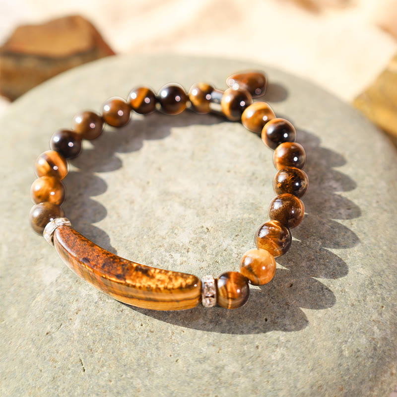 Natural Gemstone Heart Focal Beaded Bracelet for Emotional Balance