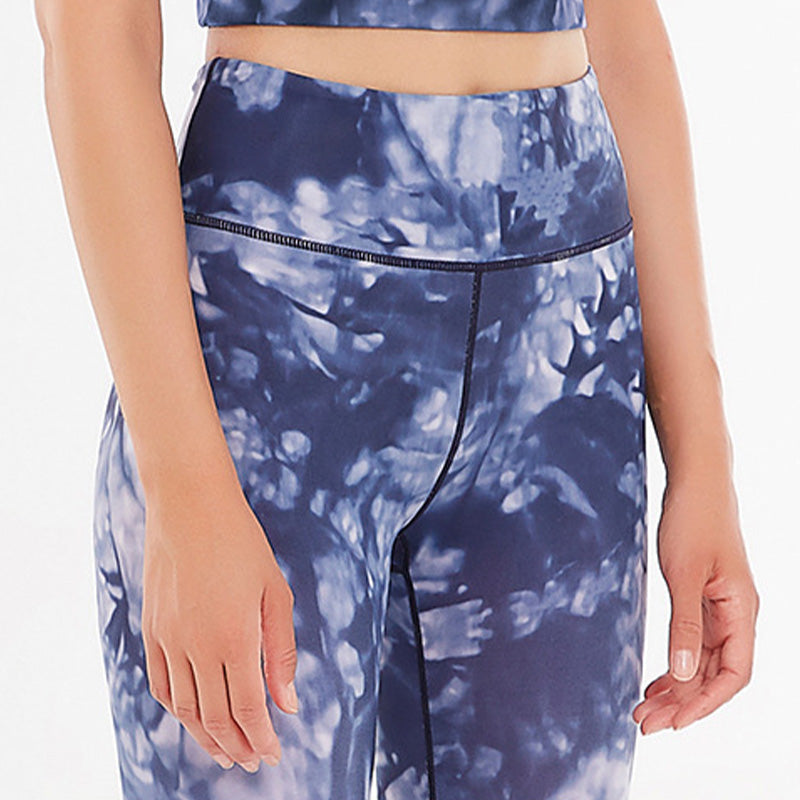 2Pcs Floral Flowers Print Crop Tank Top Pants Sports Gym Outfits Fitness Yoga Women's Yoga Sets
