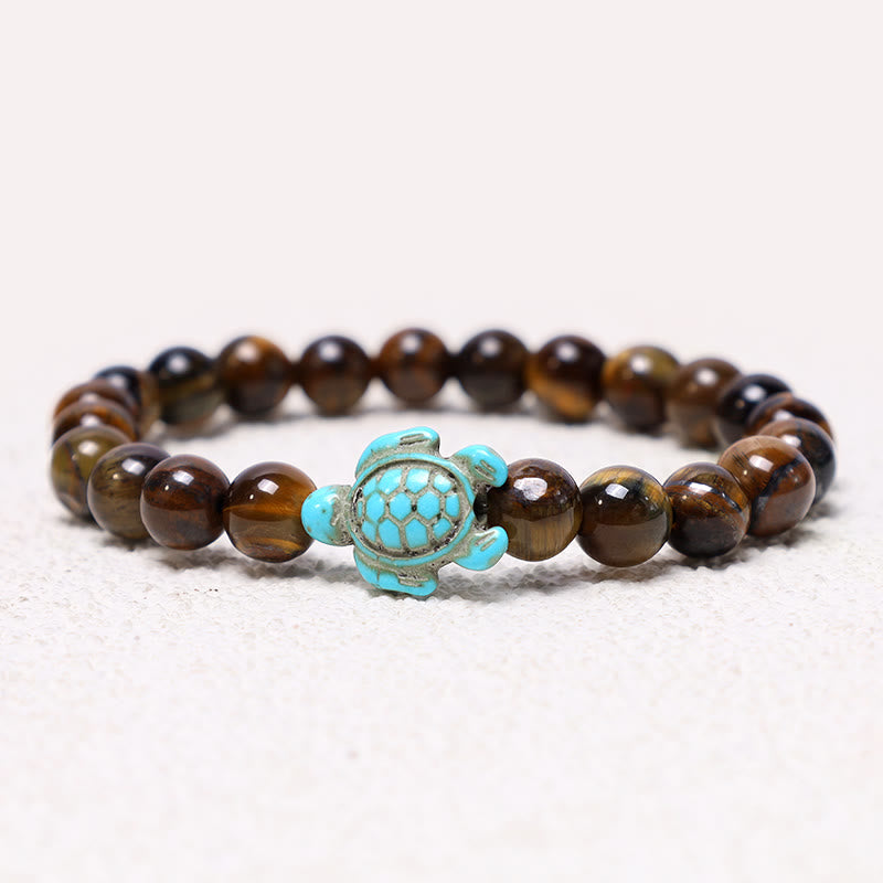 Natural Stone Sea Turtle Turquoise Blessing Bracelet