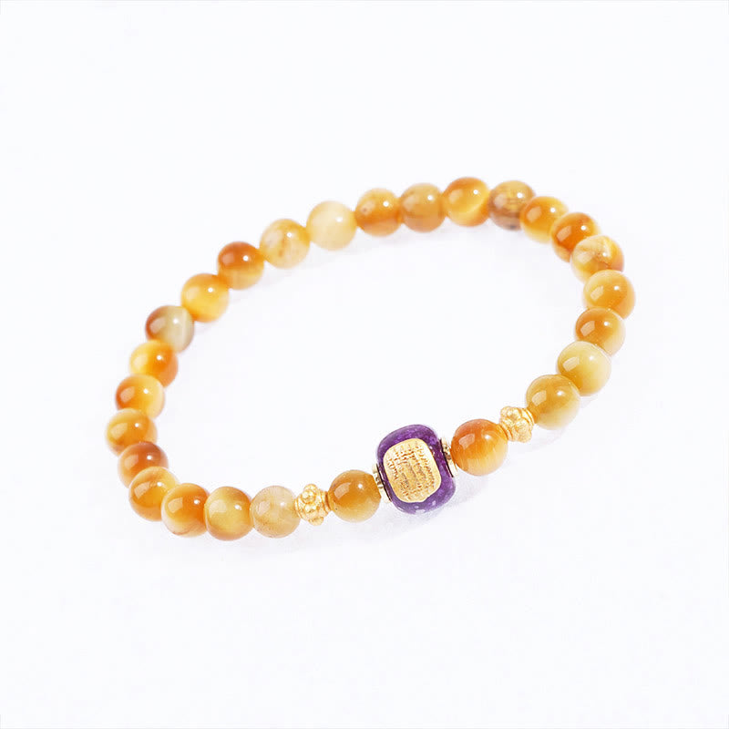 Tiger Eye Bead Fortune Protection Bracelet