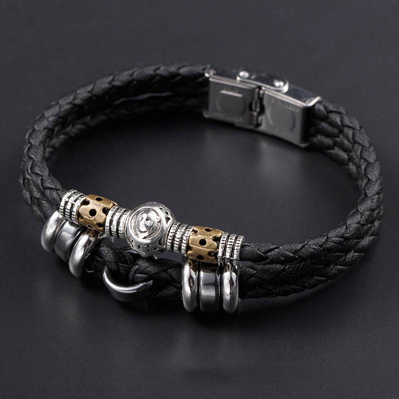 Hematite Grounding Bead Bracelet with 12 Zodiac Constellation Charms