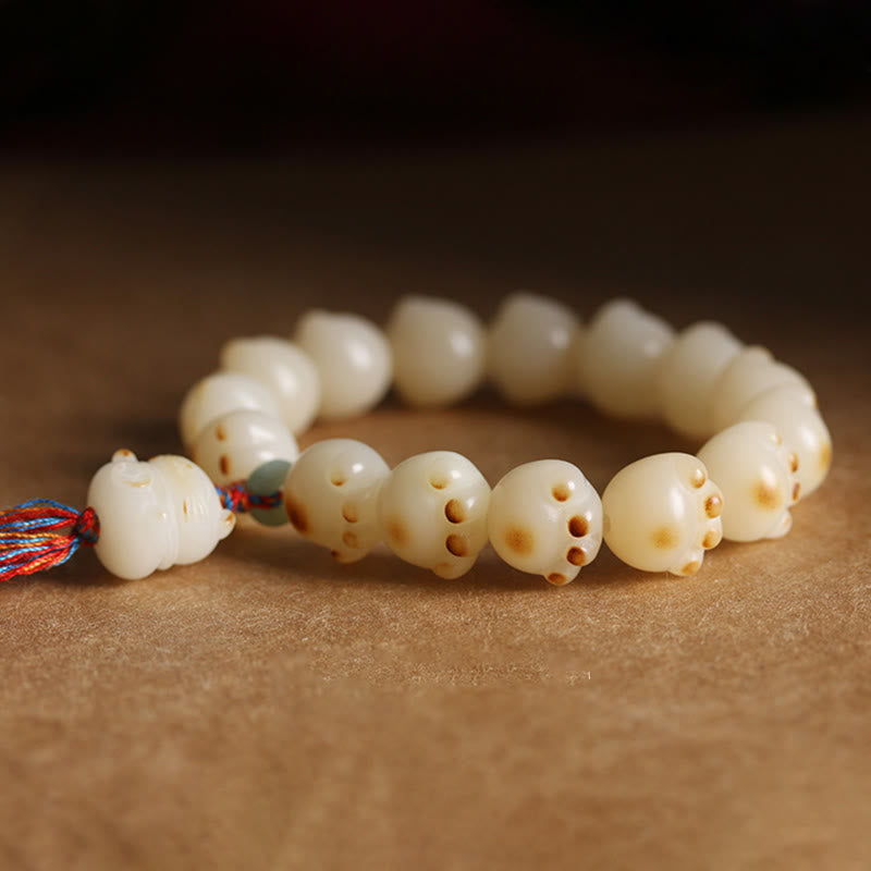 Cute Lucky Cat Bodhi Seed Cat Paw Harmony Bracelet