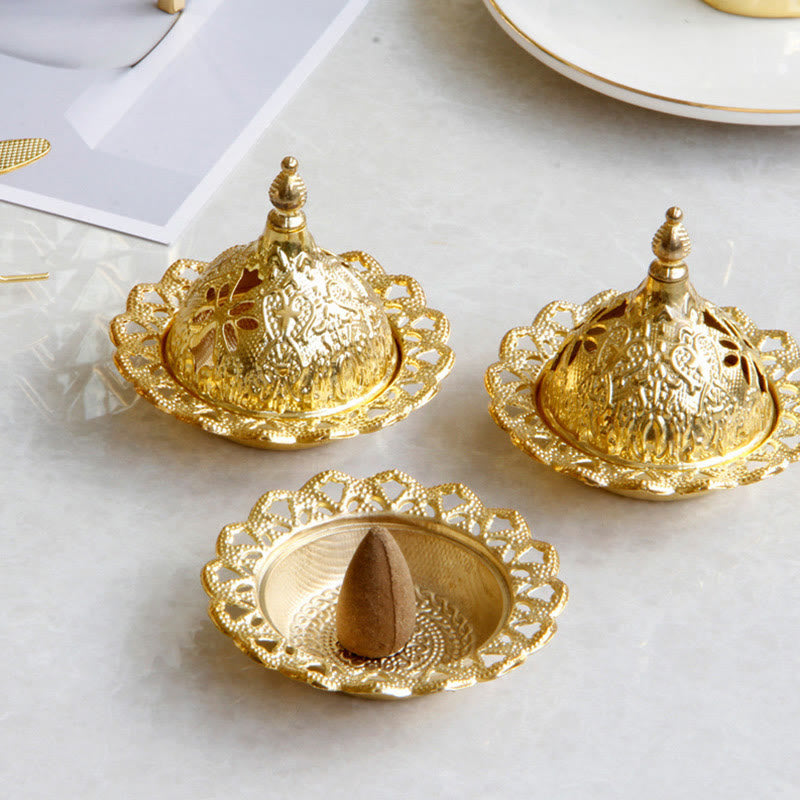 Tibetan Style Gold Mini Meditation Incense Burner