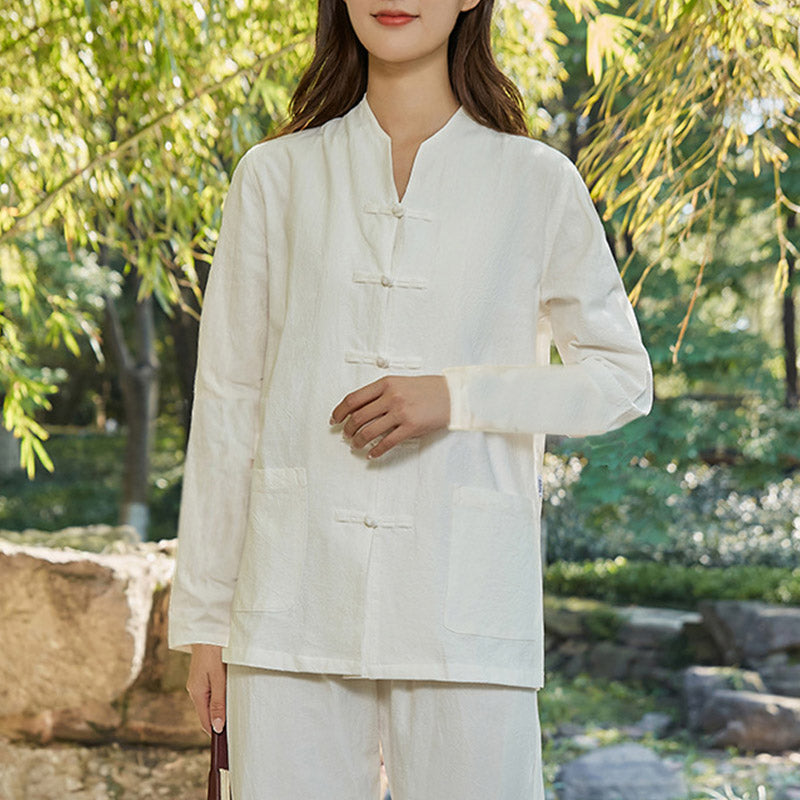 Handcrafted Cotton Linen Stand-Collar Meditation and Ritual Set