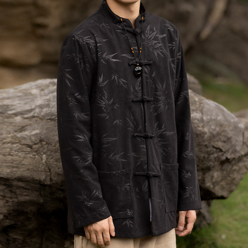 Breathable Handcrafted Bamboo Motif Tang Suit Jacket