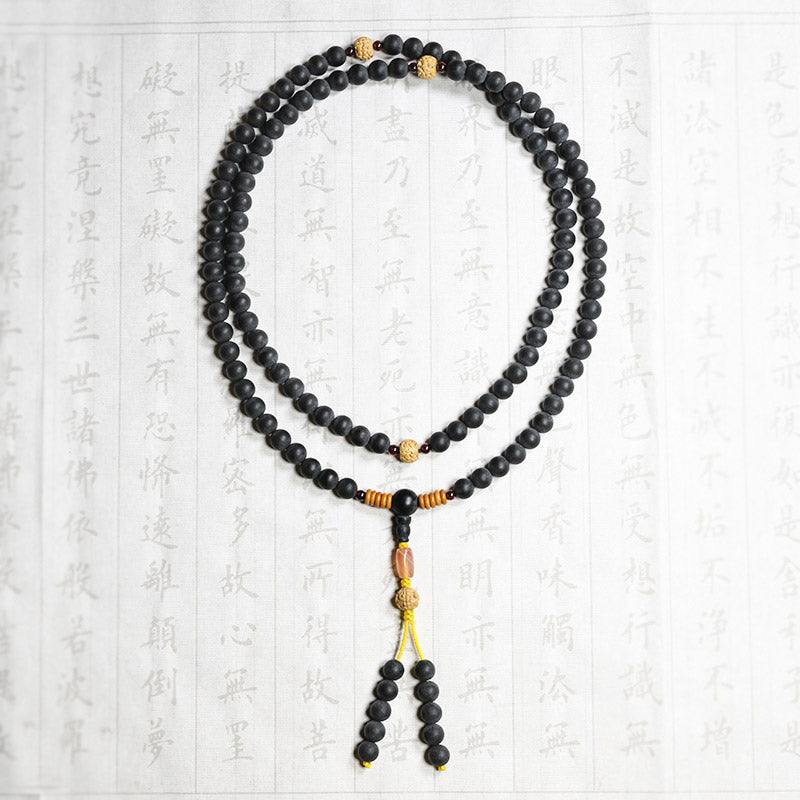 Tibetan Mala Cypress Bodhi Seed Red Agate Healing Bracelet