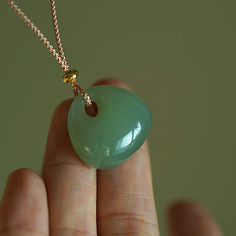 Natural Jade Luck Prosperity Necklace Pendant (Random Color)