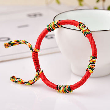 Tibetan Handmade Braided Vajra Knot Red String Bracelet